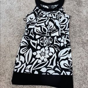 stunning black and white floral, formal dress